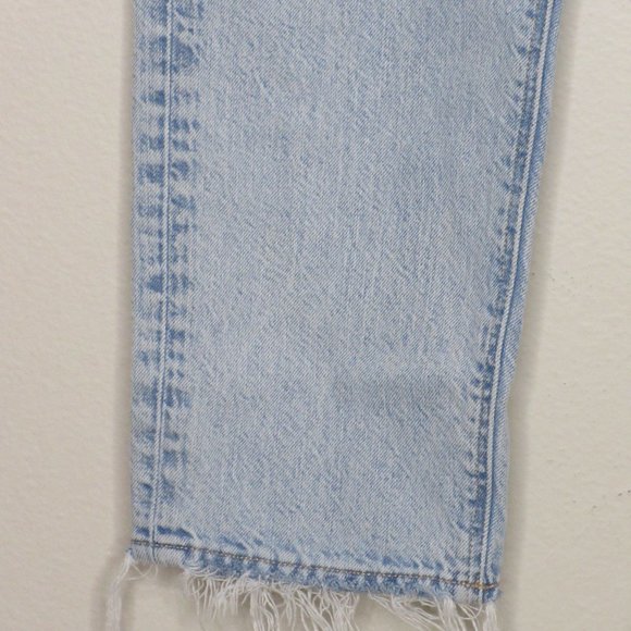 American Eagle Women's High Rise Pink Waistband Destruct Mom Jeans Size 6 B1-01 - Picture 6 of 16